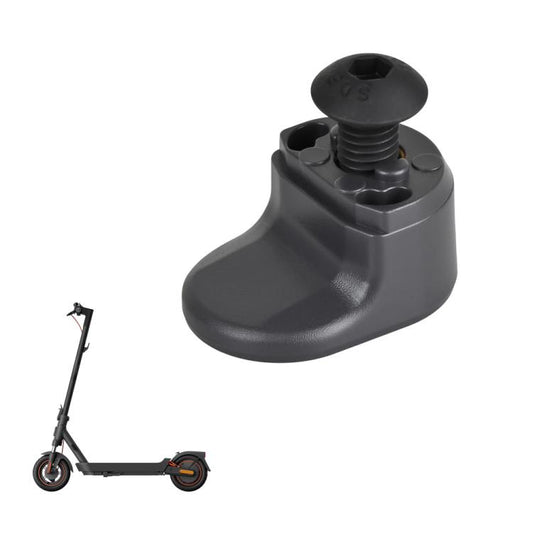Black electric scooter rear fender hook with threaded mounting post