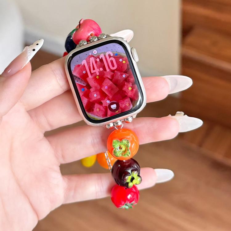 Colorful Fruit Beaded Chain Resin Watch Band, For Apple Watch 46mm / 49mm / 45mm / 44mm, For Apple Watch 42mm / 41mm / 40mm / 38mm