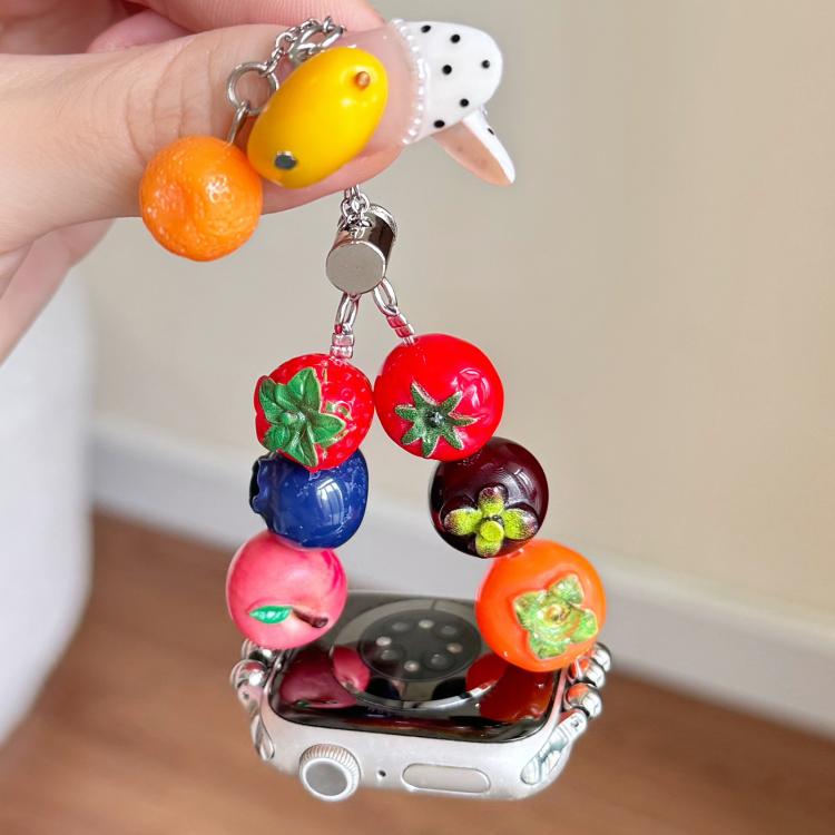 Colorful Fruit Beaded Chain Resin Watch Band, For Apple Watch 46mm / 49mm / 45mm / 44mm, For Apple Watch 42mm / 41mm / 40mm / 38mm
