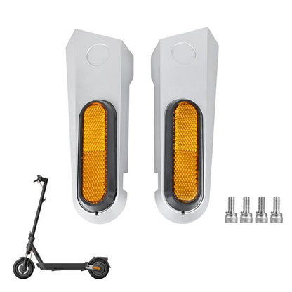 Electric scooter decorative side covers, white with amber reflector and mounting screws