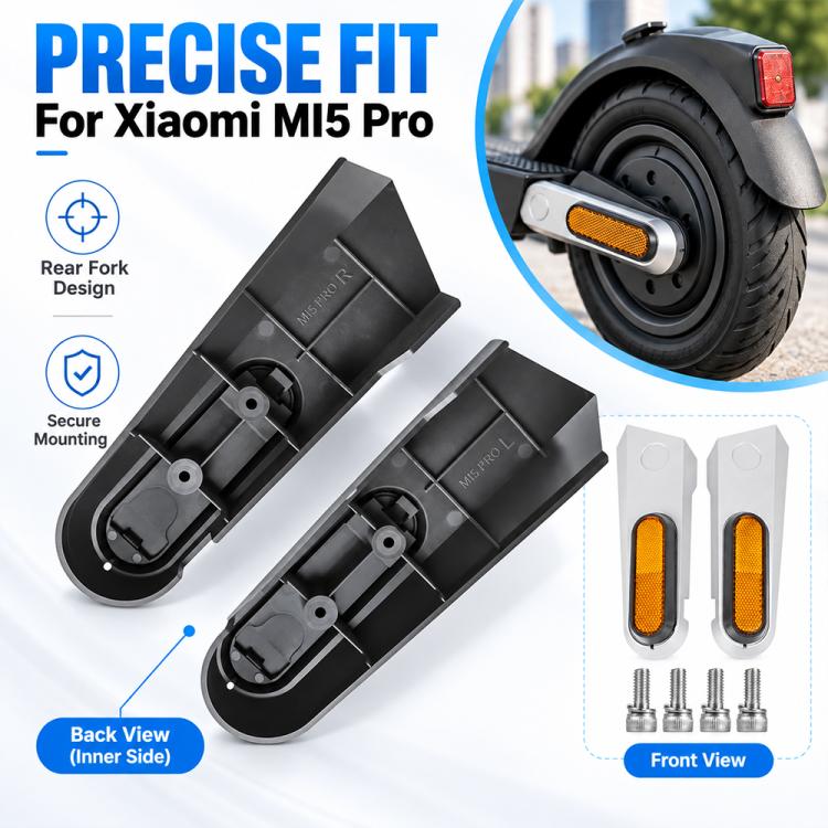 Precise-fit side covers with amber reflectors, showing inner mounting pieces and screws