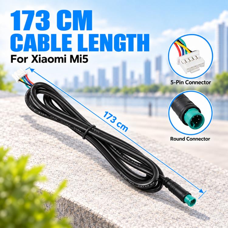 173 cm electric scooter controller connector cable with 5-pin and round connectors