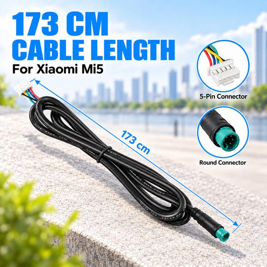173 cm electric scooter controller connector cable with 5-pin and round connectors