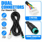 Electric scooter controller cable with dual connectors: 5-pin plug and round socket