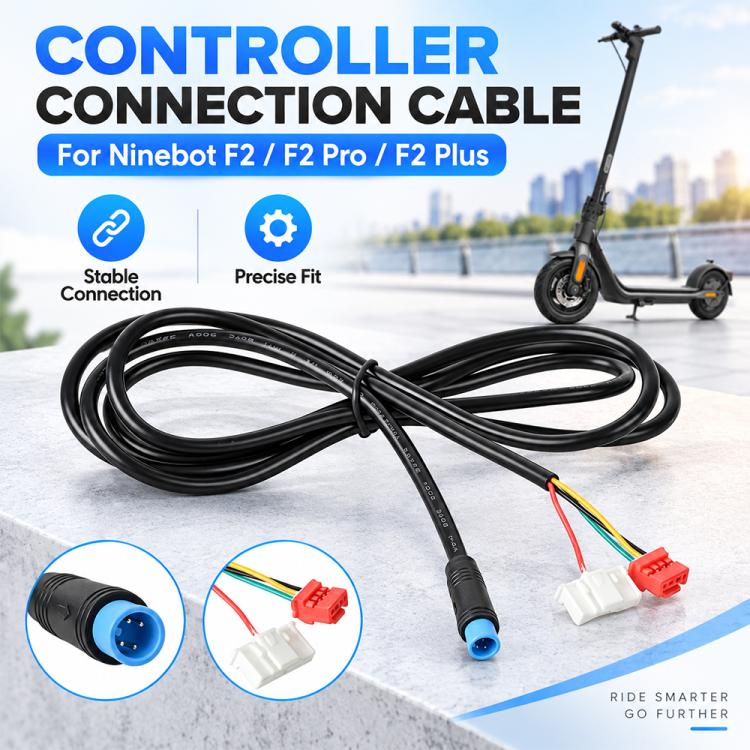 Black controller connection cable with blue barrel connector and multi-wire plug ends