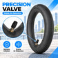8.5-inch inflatable inner tube with valve stem visible, black rubber