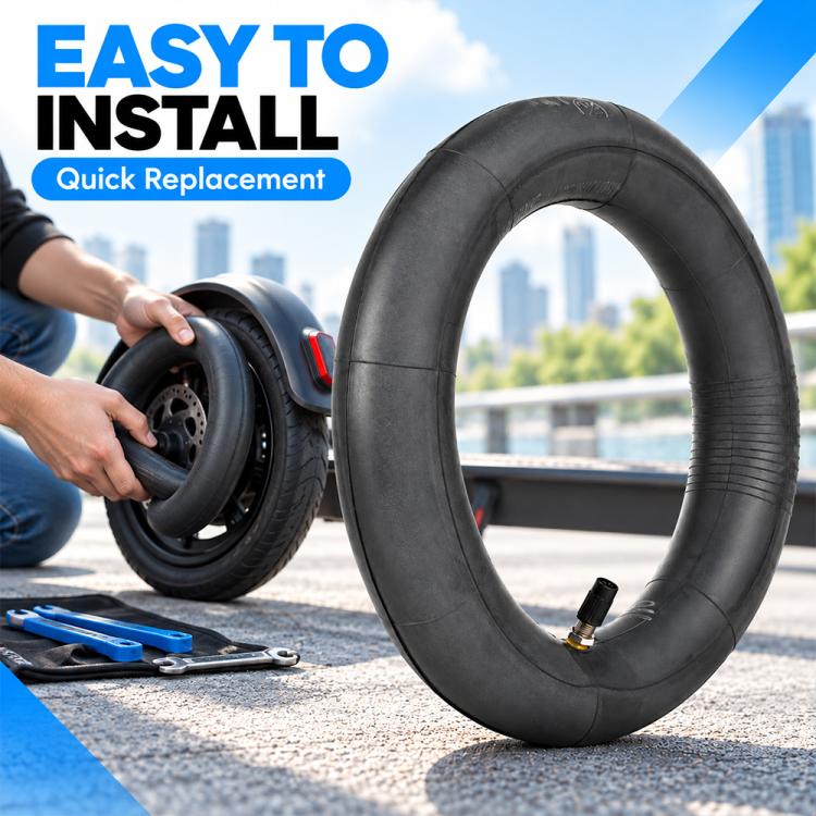 Inflatable inner tube with valve stem, black rubber for quick replacement