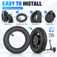 Black inflatable scooter inner tube with straight valve, quick replacement shown