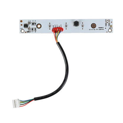 LED headlight circuit board with attached black wire and 5-pin connector