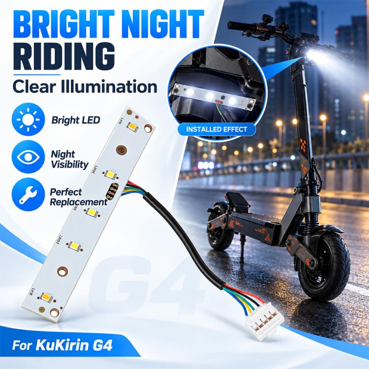 LED headlight circuit strip with visible LED chips and multicolor wire harness