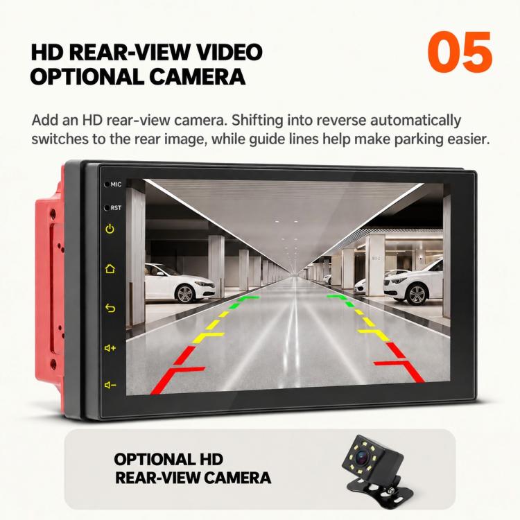 7 inch IPS Double-DIN Car MP5 Player Wireless CarPlay/Android Auto Bluetooth HD Display