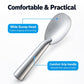 Aluminum ice cream spade scoop with wide scoop head and smooth comfort grip handle
