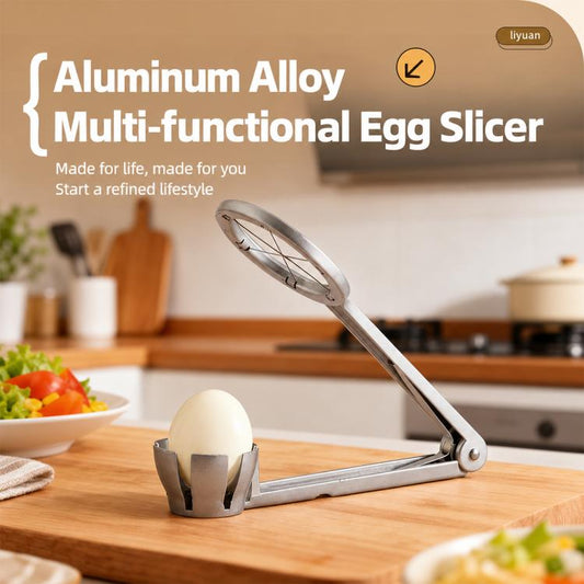 LsCook Kitchen Multi-Functional Aluminum Alloy Egg Cutter Egg Slicer