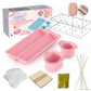 Pink lollipop cake pop cutter kit with tray, cup molds, skewers, and accessories