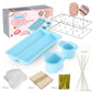 Blue lollipop cake pop cutter kit with tray, cup molds, skewers, and accessories