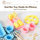 Dual-row lollipop cake pop tray with cup molds, stick skewers, and shaped pops