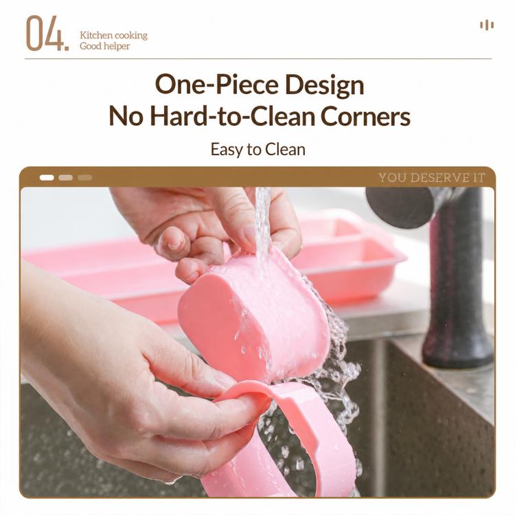 Pink lollipop cake pop tray mold with one-piece design shown being rinsed