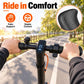 Black textured silicone handlebar grips with palm support for scooter riding.