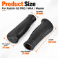 Black textured silicone scooter handlebar grips with open ends and tapered design.