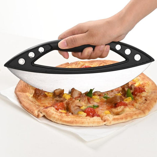 LsCook Stainless Steel Pizza Cutter Semi-circular Ring Slicer Baking Tool