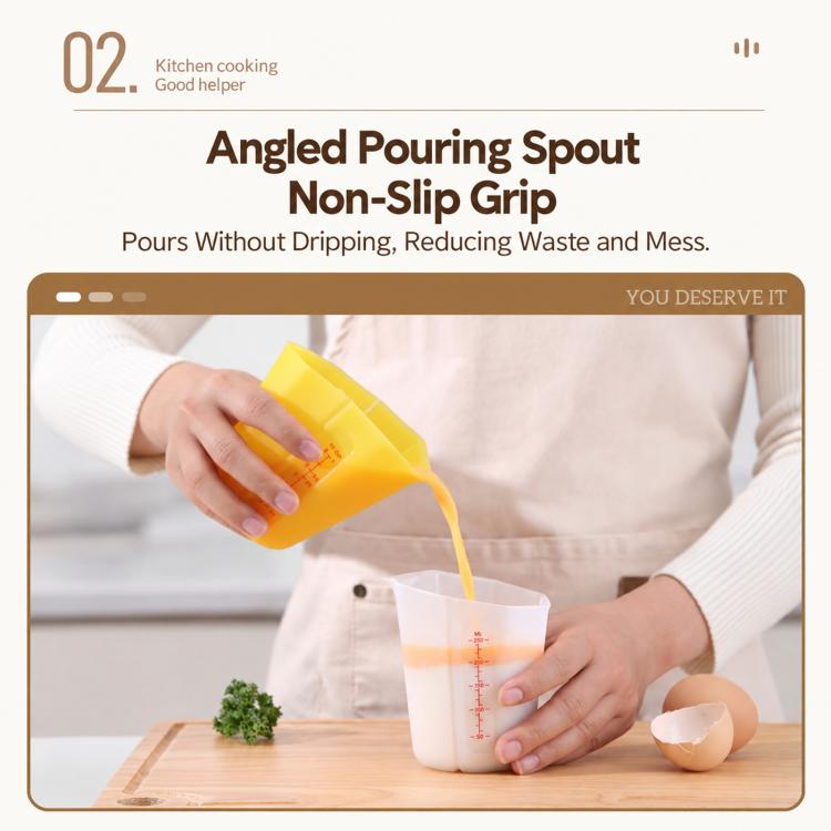 Silicone Collapsible Kitchen Measuring Cup with ML Scale