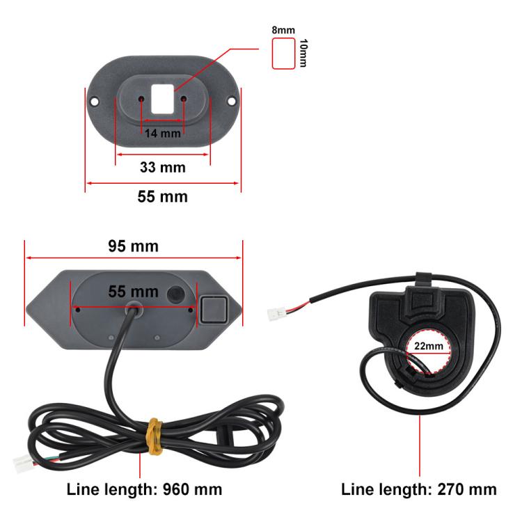 Turn signal control unit with wiring harness and accessory parts, includes line lengths