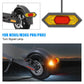 Rear turn signal lamp with red LED glow and yellow frame mounted on scooter fender