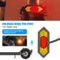 Rear turn signal lamp showing red turn/brake illumination with handle steering control