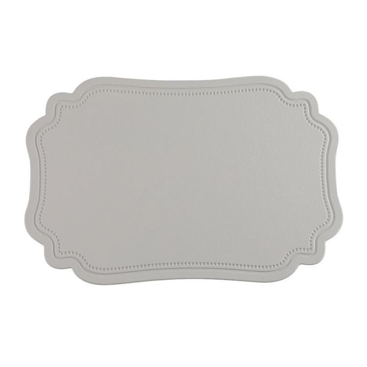 Retro PVC Heat-insulating  Home Use Table Mat, Rectangle Burgundy, Rectangle Pink, Rectangle Grey, Rectangle Beige, Rectangle Light Blue, Rectangle Green, Rectangle Black, Rectangle Coffee, Rectangle Orange, Irregular Shape Pink, Irregular Shape Grey  ...