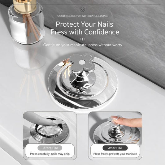 Electroplated Silver Flower Toilet Pusher  Nail Art Special Toilet Flush Switch Button, 1 PCS, 2 PCS