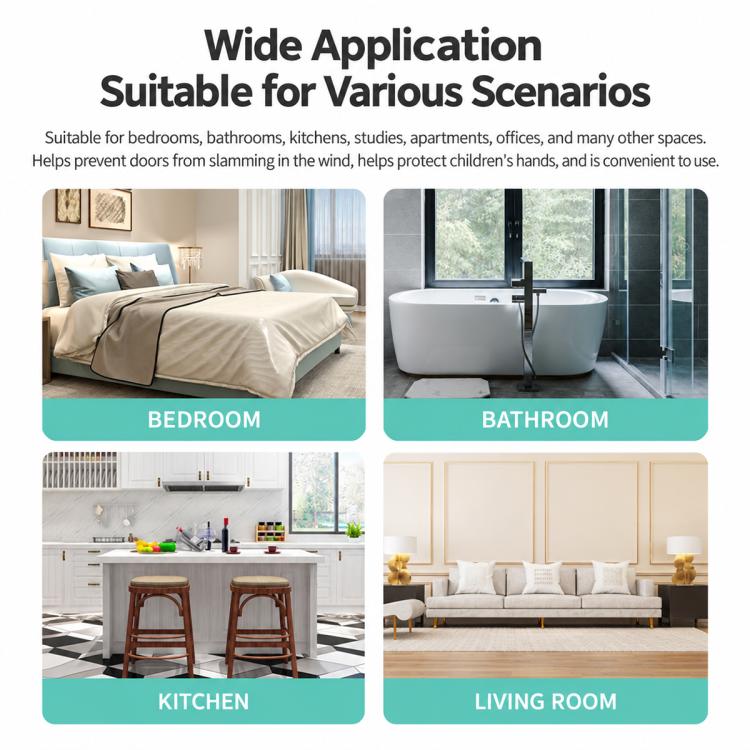 Door stopper pack for bedrooms, kitchens, bathrooms, and living rooms