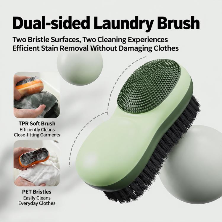 Plastic Soft Bristle Double-sided Clothes Washing Brush Cleaning Brush
