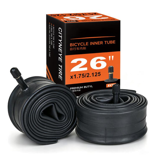 Bicycle inner tube set with 26-inch coils and AV32 valve, with retail box