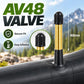 Black inner tube with AV48 American valve, gold insert, 48mm stem shown