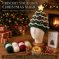 Crochet light-up Christmas tree hat DIY kit with green knit and warm glowing star