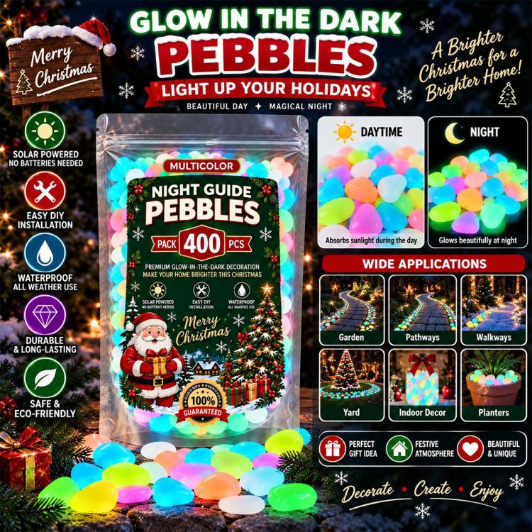 Multicolor glow-in-the-dark pebbles 400-count pack with day/night feature panels