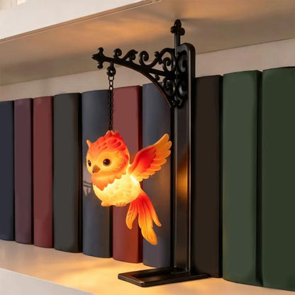 Hanging Bookshelf Night Light, Flame Hawk, Owl, Elk