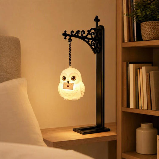 Hanging Bookshelf Night Light, Flame Hawk, Owl, Elk