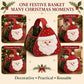 Festive quilted Santa carry basket with rounded top handle and white beard applique