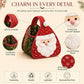 Santa quilted carry basket with layered appliqued beard and padded construction