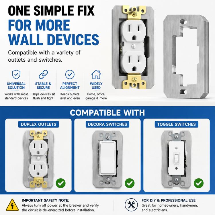 10 PCS/Pack Electrical Outlets Wall Plate Spacer Metal Mounting Accessories
