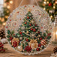 Hanging diamond art ornament: Christmas tree with red and gold baubles and wrapped gifts