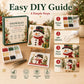 Snowman sea glass art kit with guide showing step-by-step assembly and tile tray
