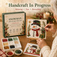 Snowman sea glass art kit with finished panel, instructions, and color tiles