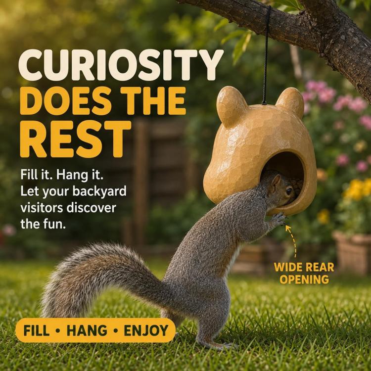 Big Funny Animal Squirrel Head Feeder for Outdoor Garden