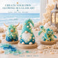 Glowing sea glass art kit with ocean animal and shell figurines on bases
