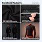 Black cycling thermal jacket with fleece lining texture and extended cuff detail