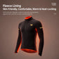 Unisex black cycling fleece thermal jersey with long sleeves and front zip