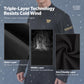 Black windproof cycling thermal jacket sleeve and torso with polar fleece lining