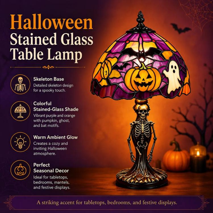 Halloween Stained Glass Lamp